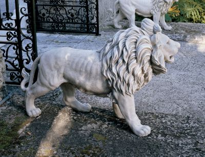 Regal Lion Sentinel of Grisham Manor Statue - Right Foot Forward