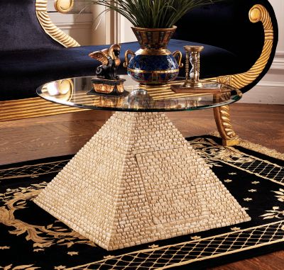 Great Egyptian Pyramid of Giza Sculptural Glass-Topped Table