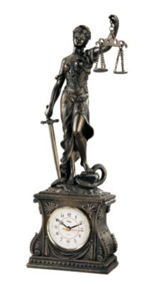 Themis, Goddess of Justice Sculptural Clock