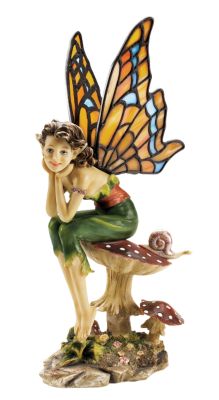 Pondering Pixie Stained Glass Sculpture