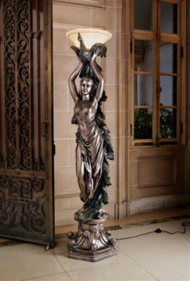 The Peacock Goddess Torchière Floor Lamp