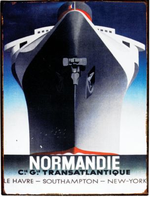 French Advertising Art Replica Tin Signs: Normandie<br>by Adolphe Mouron Cassandre