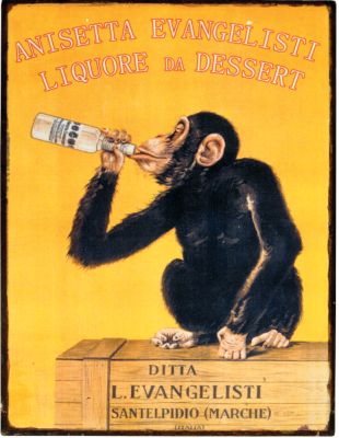 French Advertising Art Replica Tin Signs: Anisetta<br>by Carlo Biscaretti