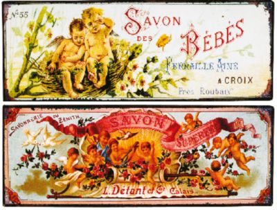 French Savon Tin Sign Collection - Set of Savon Superein & Savon des Bebes