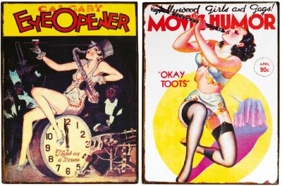 Movie Humor Tin Signs - Set of Okay Toots & Eye Opener