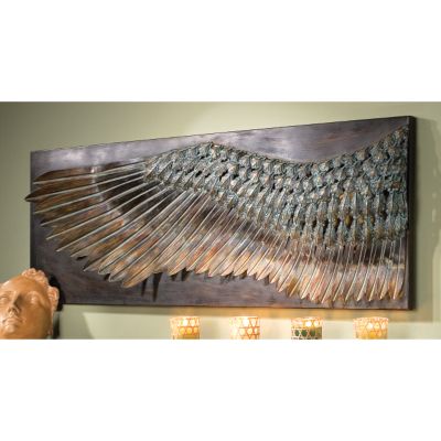 Wing of Icarus Sculptural Metal Wall Frieze