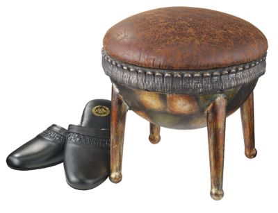 British Colonial Metal Drum Footstool