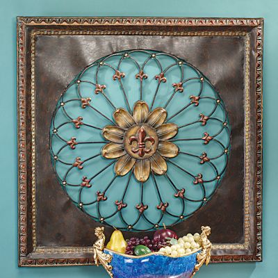 French Heraldic Crest Metal Wall Sculpture