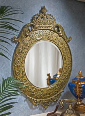 Crowning Reflection Sculptural Metal Wall Mirror