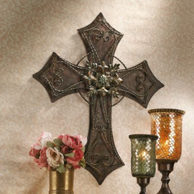 Renaissance Sculptural Metalwork Wall Cross