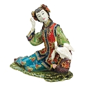 Lady with Crane Porcelain Sculpture