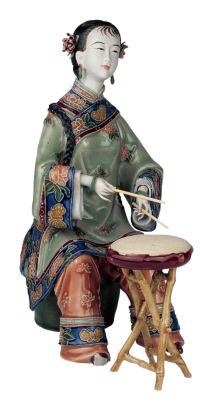 In Honor of Song Porcelain Drummer Statue