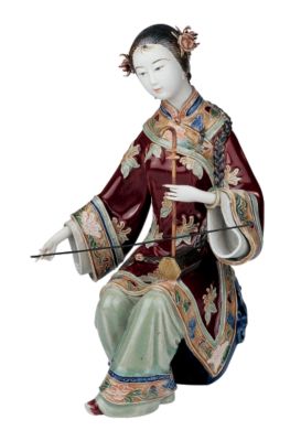 In Honor of Song  Porcelain Erhu Player Statue