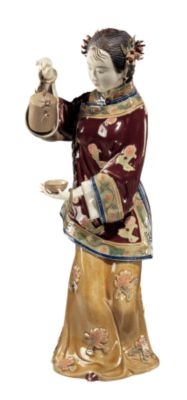 Taking Tea Porcelain Sculpture - Wife