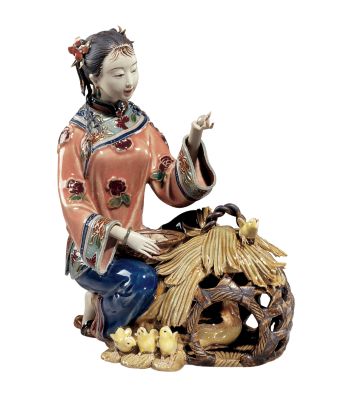 Egg Gatherer Porcelain Sculpture