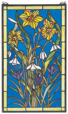 Spring Bouquet Stained Art Glass Panel