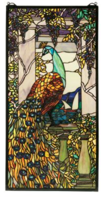 Peacock Oversized Stained Glass Window -