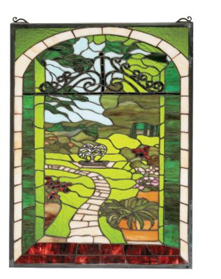 Through the Garden Gate Stained Glass Window