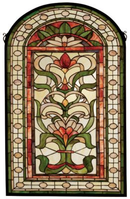 Victorian Floral Bouquet Stained Glass Window