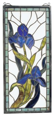 Irises of Giverny Stained Glass Window