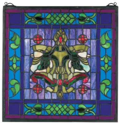 Worthington Manor Midnight Blue Stained Glass Window