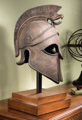 Macedonian Battle Helmet Museum Sculpture