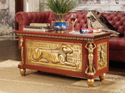 The Egyptian God Amun-Ra Wooden Ceremonial Chest and Occasional Table