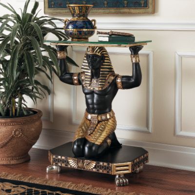 Servant to the Pharaoh Glass-Topped Console Table