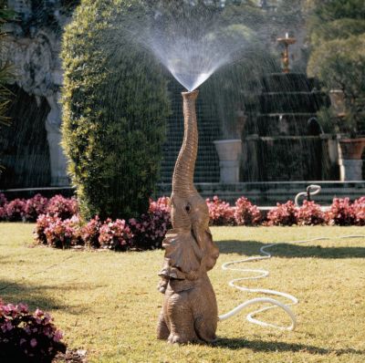 Tiny the Elephant Lawn Sculpture and Garden Sprinkler