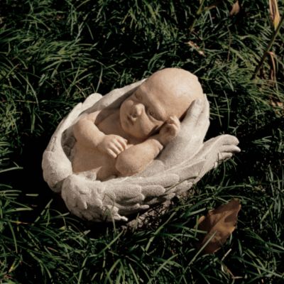 In Natures Hands Angelic Baby Sculpture