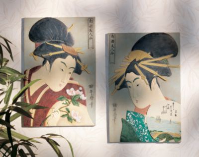 Courtesans Holding Fans Wall Sculptures