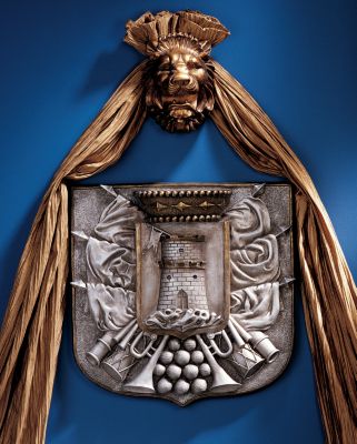 Crown and Tower Heraldic Crest Wall Frieze