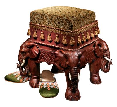 The Maharajah&rsquo;s Elephants Sculptural Upholstered Footstool