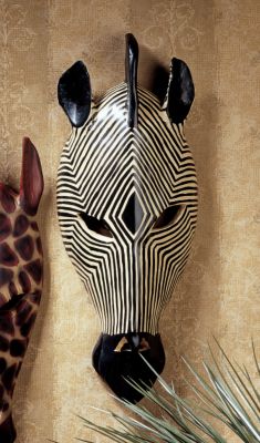 Tribal-Style Zebra Mask