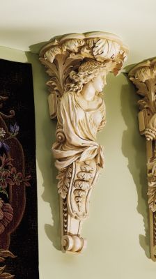 French Baroque Caryatid Left Facing Wall Corbel
