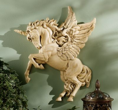 Winged Unicorn of Avalon Wall Sculpture