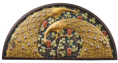 Art Nouveau Arched Peacock Wall Frieze