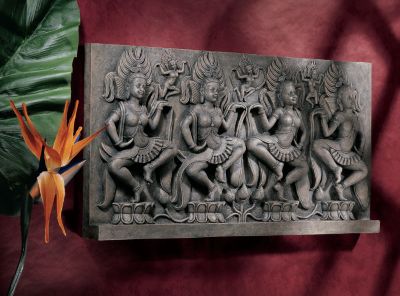 Angkor Buddhist Temple Sculptural Wall Frieze