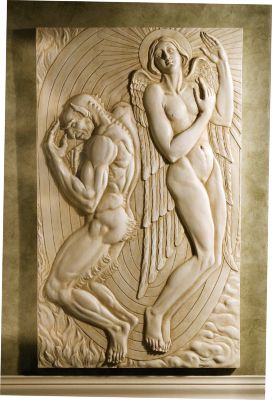 Good Triumphing Over Evil Sculptural Wall Frieze