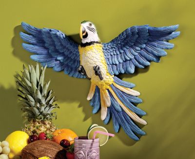 Tropical Splash Parrot Wall Sculpture