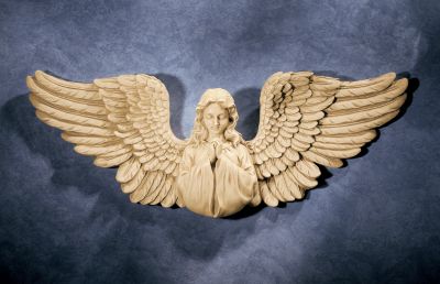 Angelic Serenity Sculptural Wall Pediment