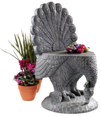 The Royal Peacock Sculptural Garden Stool