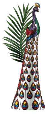 Poised Peacock Sculptural Vase