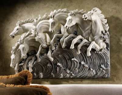 Neptune&rsquo;s Horses of the Sea Sculptural Wall Frieze