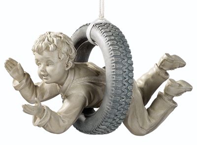Terry on the Tire Garden Swinging Sculpture
