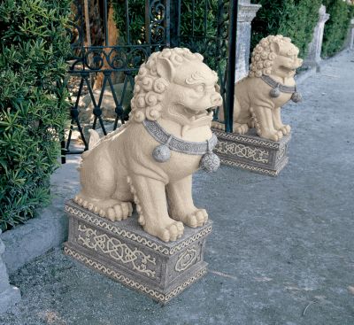 Giant Foo Dog of the Forbidden City Sculpture - Set of Two