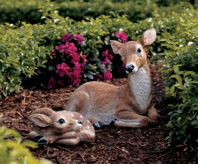 Mother Doe and Fawn Sculptures