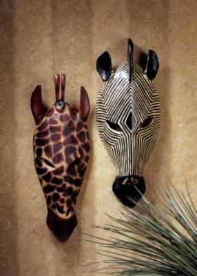 Tribal-Style Animal Masks Set of Two