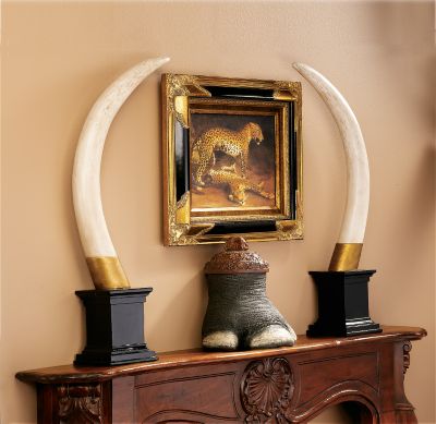 British Colonial Elephant Tusk Sculptural Trophy
