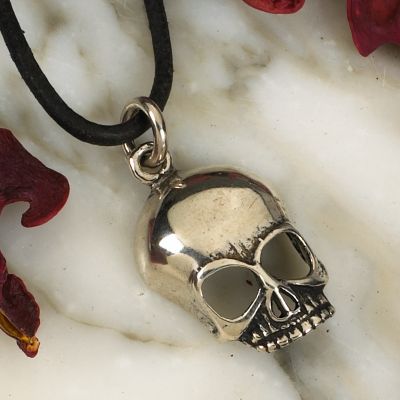Pewter Poison Skull Pendant